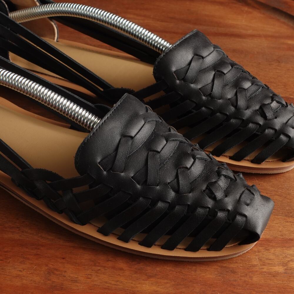 Quince Black Woven Leather Slip-On Flats - Picture 5 of 13